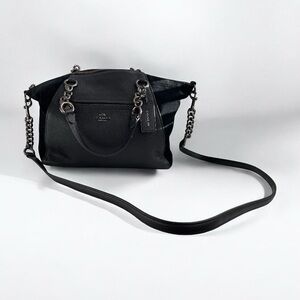 Coach Prairie Black Pebbled Leather Satchel Crossbody Purse Handbag 79997 EUC!